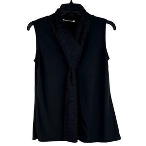 Tiffany & Grey Sleeveless Sparkle Scarf Blouse Petite Medium